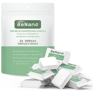 Premium Disposable Compressed Face Towels Tablets, 100% USDA Biobased Quick Dry Portable Thick Towelettes Washcloths 11.8 in x 9.4 in for Hotel Camping Travel Guests Salon Ultra Soft Reusable