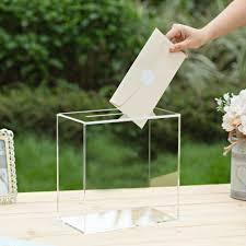 UNIQOOO Clear Acrylic Card Box w/Slot, Thick DIY Wedding Box Blank No Print, Large 10x10x5.5 in, for Reception Decoration Fundraiser Money Box Election Ballot Graduation Keepsake Party Favor