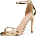 perixir Strappy Heels for Women High Stiletto Heels Sexy Prom Dressy Sandals Ankle Strap Heels Dainty Rope Stiletto Heel 6 Rose Gold