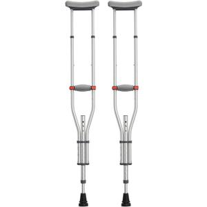 Lightweight Aluminum Crutches for Adults & Kids Detachable 2-in-1 Design for Easy Travel & Storage, Height Adjustable Fits 4'6" to 6'6", Pair of Underarm Crutches with Padded Cushions & Non-Slip Tips