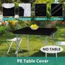 LUSHVIDA 4 Packs Vinyl Card Tablecloth with Flannel Backing 48x48 inch - Waterproof Plastic Picnic Table Cover for Square Folding Table Cloth with Elastic Corners, Black