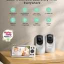 Momcozy BM04 Smart WiFi Baby Monitor with 2 Cameras, 5 1080P Split Screen Video Baby Monitor with Camera and Audio, Clear Night Vision, 5000mAh Battery, 2-Way Audio