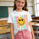 Boys Girls 100 Days of School Shirt Kids Happy 100th Day of School T-Shirts Toddler Graphic Tee Tops 2026 (3T-10T) (White)