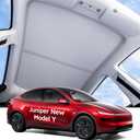 Wigoo 2025 Tesla New Model Y Juniper Accessories Sunshade Roof [Never Sag, Nano Ice-Crystal Coatings] 3-Gen Heat Insulation Glass Roof Sun Shade, Accessories for Tesla Juniper Model Y, Interior Gray