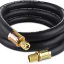 Boltigen 1/2'' ID Vacuum Refrigerant Hose, High Flow Black HVAC Vacuum Pump Hose with 3/8 to 1/4 Flare Fitting, 6 Feet Vacuum Certified Refrigerant Hose for AC/Refrigeration System