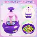 Plunack Flower Bouquets Toys for Kids Age 4-8, Flower Press Kit DIY Flowers Making Craft Kit for 4 5 6 7 Year Old Girls Floral Arts & Crafts Toys Educational Handmade Activity Set, Gift for Girls 3+ (Purple)