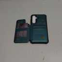 Vinich for Samsung Galaxy S25 Wallet Case with Card Holder, RFID Blocking Credit Slots Kickstand Shockproof Phone Cover Fit for Galaxy S25 6.2" Bluish Green