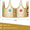 Gold Crown Display Royal Queen and King Crown Luxurious Royal Crowns for Women and Men - 0.75" x 8" Perfect for Parties Prom King Regal Decor & Crowns for Kids Royalty Themed Events