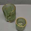 Makeup Brush Holder Organizer,Toothbrush Holders,Desk Pen Pencil Holder,Multifunctional Vintage Glass Brush CupS+L/Green/A3-1-US