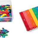 hand2mind Plastic Rainbow Fraction Tiles and Fraction Tower Cubes Montessori Math Materials