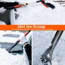 DooGooCoo [Upgrade] Ice Scraper & Extendable Snow Brush for Car Windshield [Military-Grade Sturdy] - 360 Pivoting Brush Head with Silicone Grip for Effortless One-Swipe Clean on Auto (Large)