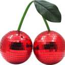 Disco Ball New Cherry Disco Mirror Ball Hanging Reflects Light for DJ Club Stage Bar Party Wedding Holiday Decoration Home Cherry Decor (5.9, Red)