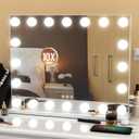 Vanity Mirror with Lights, 23"x 18" Large Hollywood Vanity Mirror with 10X Magnification & 20 Dimmable 3 Colors Modes LED Bulbs, Type-C Charging Port, Metal Frame, White.