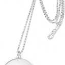 Magnifying Glass Necklace Monocle, 5X Necklace Magnifier with 1.6 inch Glass Lens and 35.4 inch Long Chain, Magnifying Pendant Eyepiece for Library, Reading (Sliver)
