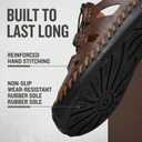 Mens Casual Closed Toe Leather Sandals Outdoor Fisherman Adjustable Sport Summer Shoes, 7.5, Dark Brown