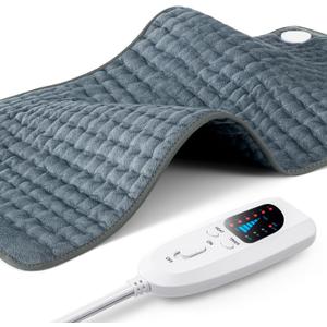 17"x33" Heating Pad XXXL for Back Pain Relief, Heated Pad for Neck/Shoulders/Legs/Knees/Feet/Cramps, Heat Pads for Women, Birthday Mothers Day Gifts for Mom Wife Grandma Her, 6 Heat Settings, Auto-Off (Gray)