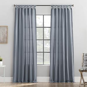 Archaeo Washed Cotton Twist Tab Curtain, 52" x 84", Storm Blue