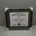 GraduationMall 11x14 Diploma Frame with Green over Gold Mat or Display 15x18 Certificate without Mat,Solid Wood & UV Protection Acrylic,Glossy Black Finish with Gold Trim