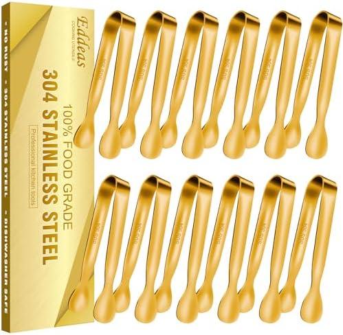 Amazon.com: EDDEAS 12 PCS Small Serving Tongs, 4.3" Mini Gold Tongs, Gold Kitchen Tongs for Serving Food, Coffee Bar, Tea Party, Desserts Party and Ice Bucket: Home & Kitchen
