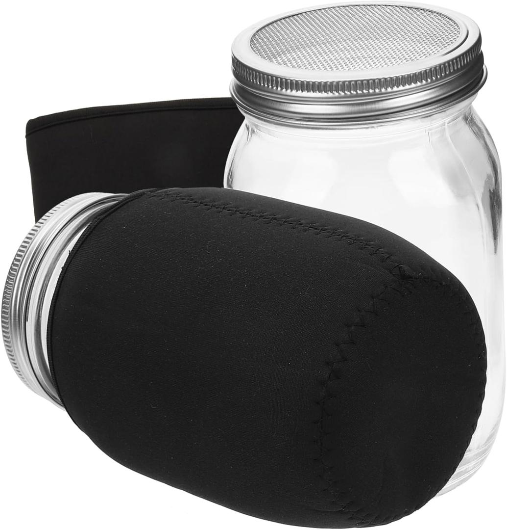 Sprouting Kit with Blackout Sleeves Wide Mouth Mason Jars Stainless Steel Sprout Lids for Indoor Growing of Broccoli Mung Beans and More