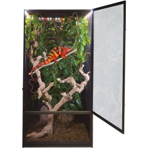Zoo Med ReptiBreeze LED Deluxe Open Air Aluminum Screen Habitat, X-Large 24 L x 24 W x 48 H