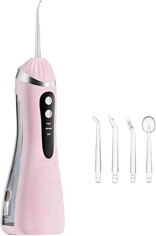 Cordless USB Rechargeable Water Flosser Oral Irrigator  4in1 Electric HighPressure Pulse Teeth Cleaner with 3 Modes, IPX7 Waterproof Detachable 300ml Tank, 1200mAh Capacity