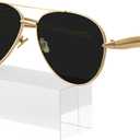 KesaPlan Retro Gold Aviator Sunglasses for Women Men, 70s Retro Pilot Shield 2025 Metal Frame Eyewear Sun Glasses(Gold/Grey)