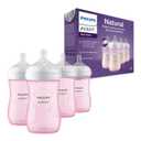 Philips Avent Natural Baby Bottles with Natural Response Nipples (Medium Flow, Flow 3), 9oz, Pink, 4-Pack, SCY903/14