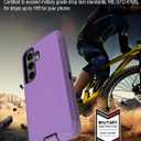 for Samsung Galaxy S24 Case, with Screen Protector, Port Protection, Full-Body Non-Slip Silicone Rubber Covered, 3-Layer Combo Drop-Proof Cover Phone Case for S24 5G(2024), Black/Purple