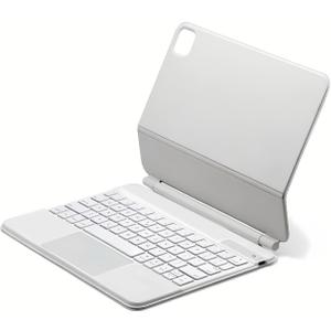Magnetic Stand with Multi-Touch Trackpad 12.9in Ultra-Thin Case with Keyboard with 64 Keys, Floating Cantilever Stand for 11th &10th Generation Ipad Pro 2022 2021 2020 2018 (White)