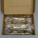 Ravinte 15 Pack 4 inch Hole Center Gold Cabinet Handles Kitchen Cabinet Handles Brushed Brass Cabinet Pulls 6-3/8" Overall Length