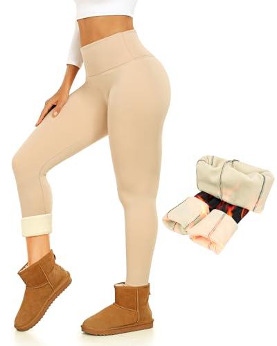 Thermal Thick Fleece Lined Leggings -High Waisted Warm Winter Yoga Pants for Women Running Workout Leggings XL