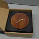 Wooden Analog Desk Clock, 4.7 inch Round Desktop Clock Decoration, Modern Desk and Shelf Clock, Silent Non-Ticking Battery Operated Table Clock Mantel Clock for Office, Living Room, Bedroom