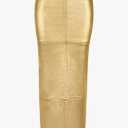 LEOROO Long Skirts for Women Trendy High Waisted A Line Business Casual Leather Maxi Skirt with Slit Dressy, S