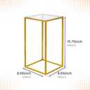 YALLOVE 2 Pack 15.75 Inch Gold Wedding Flower Stand Metal Vase Column Stand Geometric Centerpiece Vase for Home Party Wedding Decorations, Rectangular Flower Display Rack