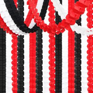 Black White-Red Party-Decorations Streamers Garland - 157Ft Graduation Four-Leaf Clover Hanging Banner,Men Boys Birthday Wedding Baby Bridal Shower Family Gathering Event Supplies Decor Hugtmr