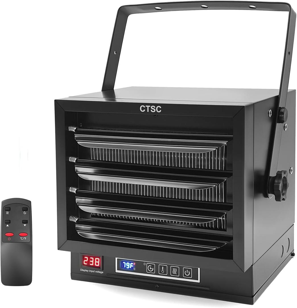 CTSC 7500W Garage Heater 240v - Garage Heater Electric - Space Heater with Remote Control, 8-Hour Timer, Ideal for Workshop, ETL Compliant CTSC 7500W Garage Heater 240v - Garage Heater Electric - Space Heater with Remote Control, 8-Hour Timer, Ideal for Workshop, ETL Compliant