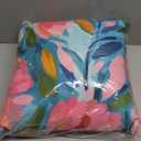 Vibrant Abstract Florals in Pink and Blue Throw Pillow