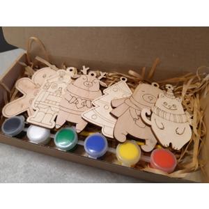 QINGQIU Christmas Wooden Magnet Toys, Pack Of 2