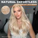 KOME Blonde Synthetic Lace Front Wig,13x4 HD Lace Layered Wave Glueless Wigs for Women Daily Use 26in