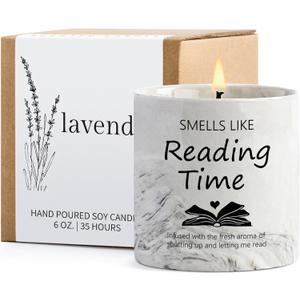 Book Lovers Gifts - Bookish Bookworm Gift for Women, Christmas Birthday Gifts for Librarian Readers Author, 6 Oz Book Lovers Candle Gift