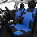Pariitadin Car Seat Covers Full Set, Washable and Breathable Premium Cloth Automotive Vehicle Seat Cover for Car Interior, Universal Fit for Most Cars, Sedan, Truck, SUV(Black/Blue)