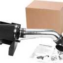 SUPERFASTRACING 4" Cold Air Intake System + Heat Shield Replacement for 1999-2006 GMC/Chevy V8 4.8L/5.3L/6.0L Silverado 1500/2500/3500 (Black)