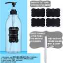 2 Pack 34 oz Clear Plastic Pump Bottles Dispenser Lotion Liquid Hand Empty Shampoo and Conditioner Dispenser Bathroom Kitchen Refillable Shampoo Container with Label Pen