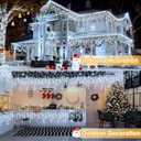 Hezbjiti Christmas Lights Outdoor , 400LED 33FT LED Icicle Lights 8 Modes 75 Drops Fairy String Lights for Christmas Decor Eaves Party Yard Garden (Cold White)
