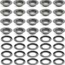 CRAFTMEMORE 5/8" (16MM) Hole 50 Sets Grommets Eyelets with Washers for Leather, Tarp, Canvas (Gunmetal)