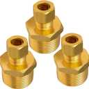 Highcraft D68S-3834-OM-3 Compression x Male Reducing Adapter Pipe Fitting 3/8" OD. COMP X 3/4" MIP No-Lead Brass (Pack of 3) incomplete set