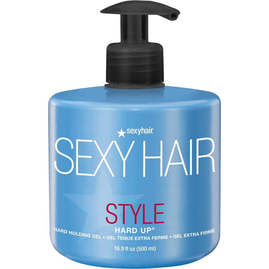 SexyHair Style Hard Up Hard Holding Gel | Extreme Hold | Non-Flaking Formula | All Hair Types, 16.9oz