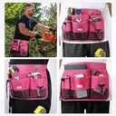 UNCO- Adjustable Gardening Belt, Pink, 7 Pockets, Wear, Cut and Water Resistant, Garden Tool Belt Pouch, Waist Apron with Pockets
