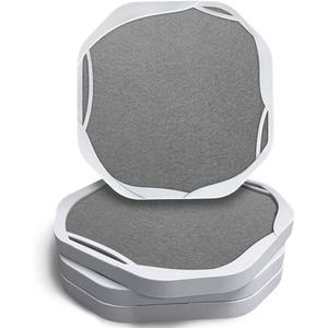 UMIRRO Absorbent Drink Coasters for Tabletop Protection | Silicone Coasters for Drinks Absorbent with Felt Pads | Cup Mat for Coffee, Beer, Wine | Non-Slip, Unbreakable and Kid Safe | Grey Set of 4 (15. Concrete Gray)